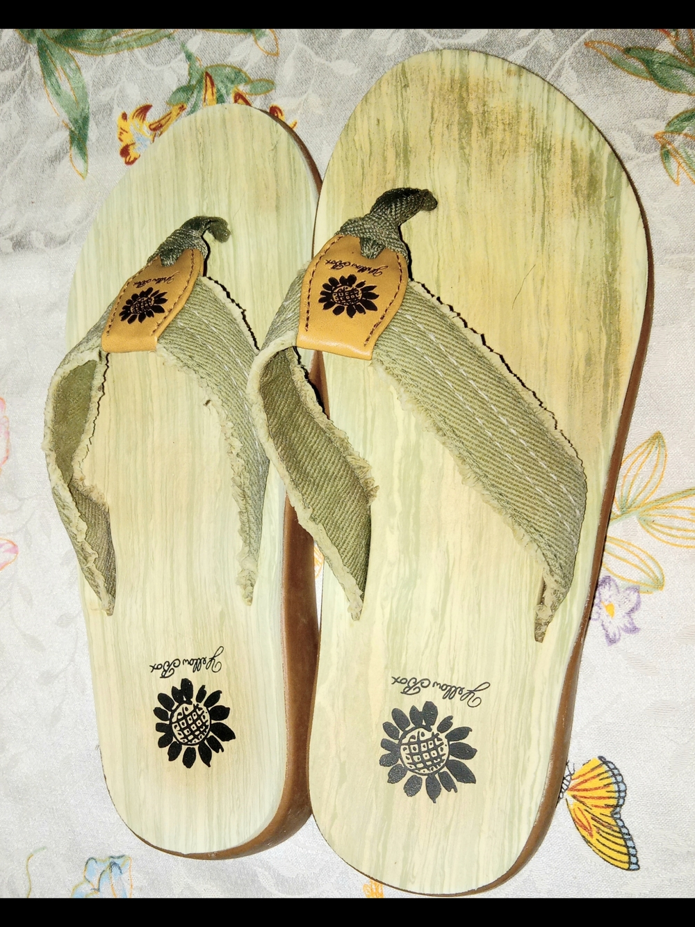 Yellow Box Tan Canvas Flip Flop Sandals